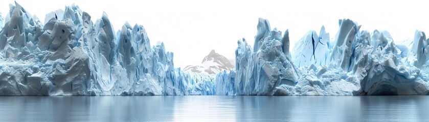 Perito Moreno Glacier white isolated background
