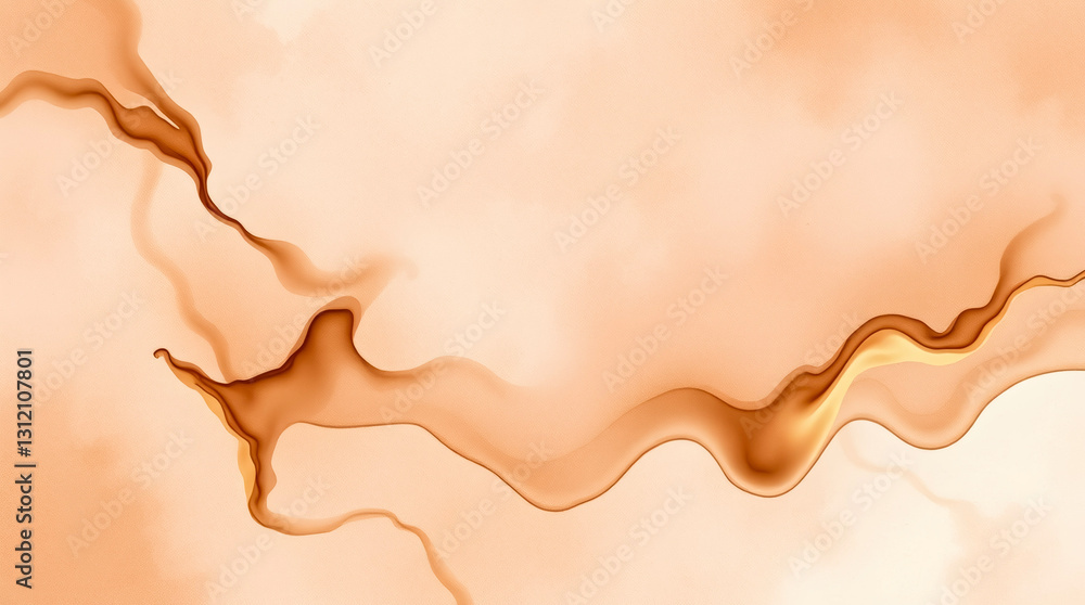 Poster abstract design featuring soft earth tones and flowing shapes in a serene composition