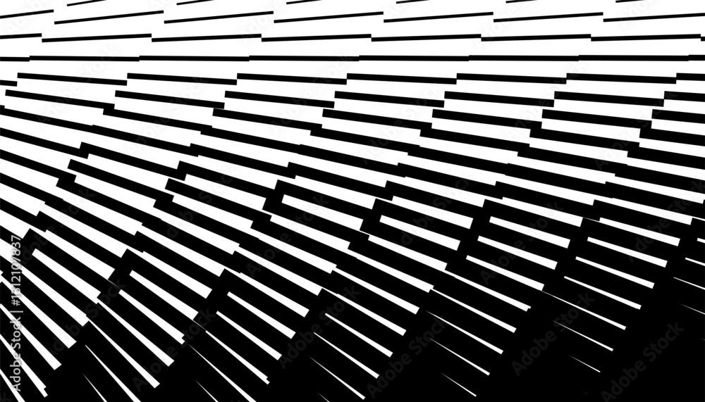 Poster black and white abstract transition pattern with geometric shapes for sporty background and jersey d