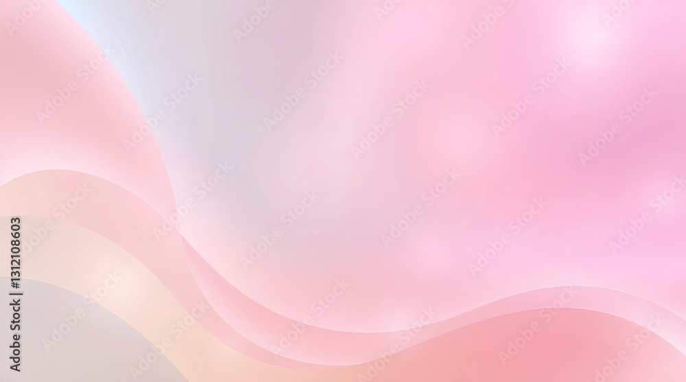 Poster soft waves of pastel colors create a calming abstract background design for various uses