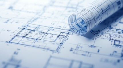 Analyzing engineering blueprint details workshop technical document indoor closeup architectural design