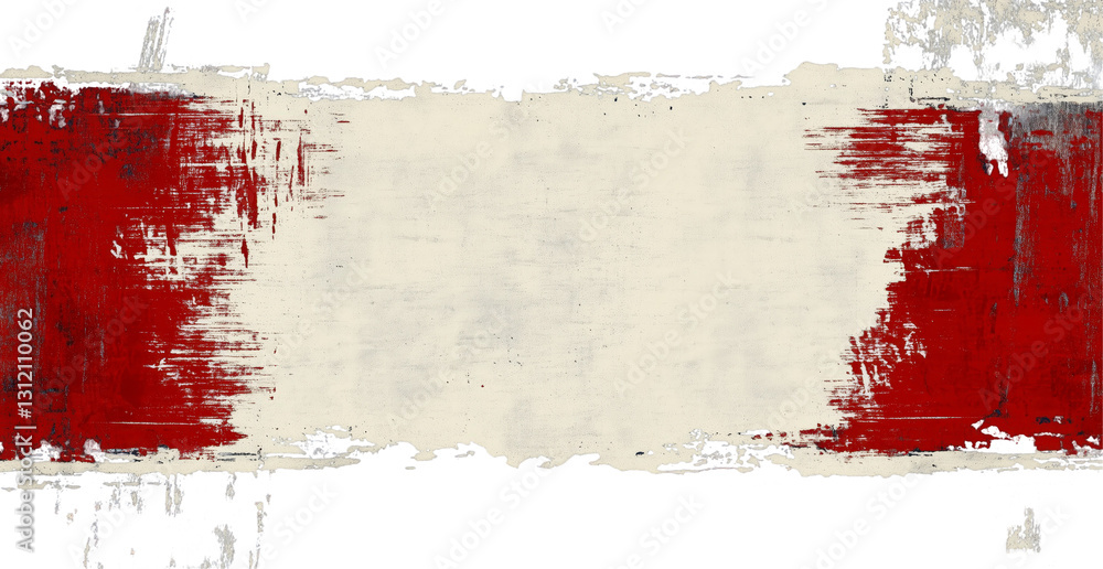 Poster brushstroke canvas: an artistic expression features bold red brushstrokes and a creamy center on can