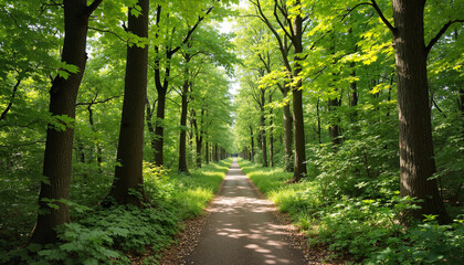 Obraz premium A serene green forest path