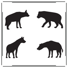 Hyena silhouette, Hyena illustration , Hyena clipart, Hyena vector , Hyena icon , black Hyena, Hyena illustration on white background, Hyena vector illustration , 				