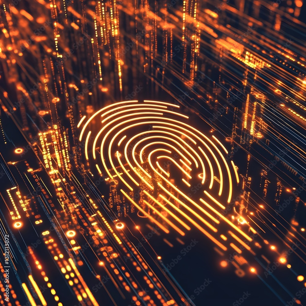 Poster Glowing Cybersecurity Technology Circuits Futuristic Abstract Background with Bright Digital Patterns Microchips and Interconnected Data Flows