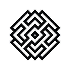 A striking black and white geometric pattern Design