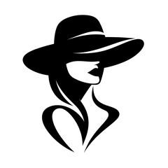 Vector illustration of a mysterious woman in a hat