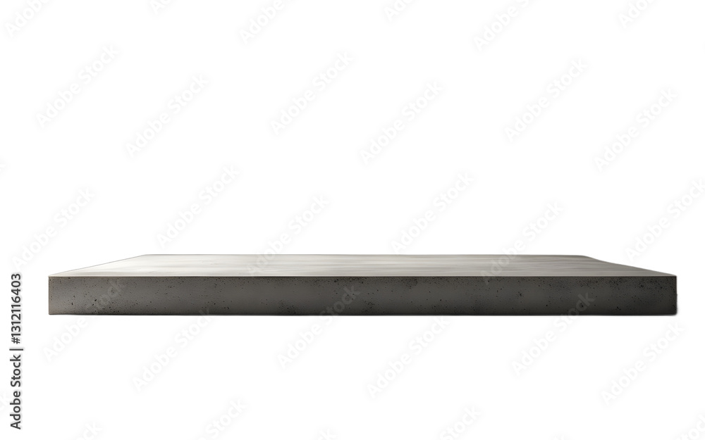 Poster A large concrete slab with a rough surface, isolated on a empty plain background