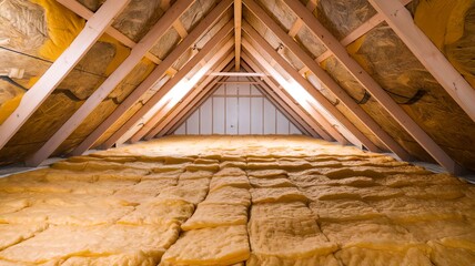Loft insulation, glass wool, House thermal insulation with mineral wool, Maintaining attic insulation performance with proper ventilation showing the impact of new vents