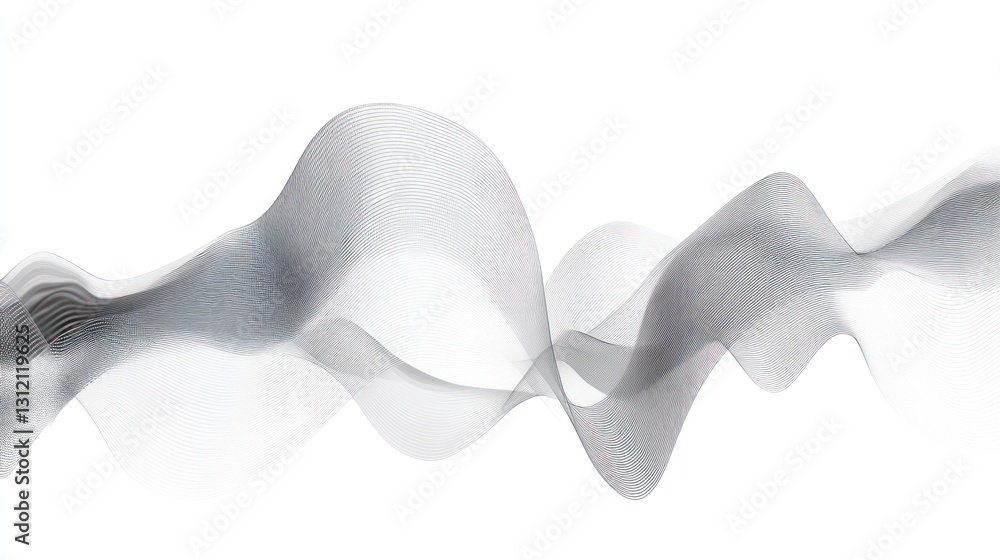 Poster abstract gray waves on white background. possible use stock photo for design elements, website backg