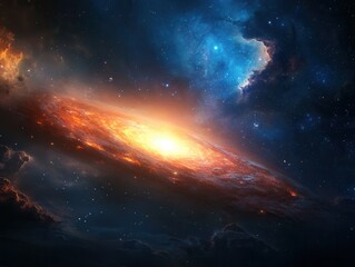 Glimmering galaxies and swirling stars illuminate the vast cosmic expanse in mesmerizing detail. Generative AI