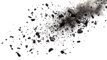 Flying Debris Set with Dust Isolated in transparent