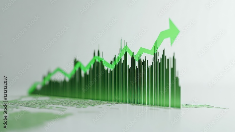 Aufkleber 3d graphing chart showing growth and progress