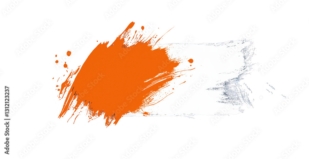Poster artistic brushstrokes: bold orange and grey brushstrokes on a surface. a dynamic display of texture 