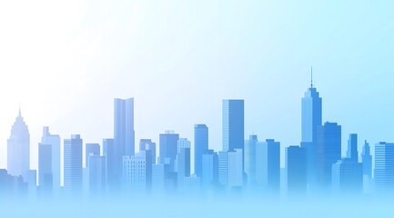 Obraz premium Blue Cityscape Silhouette