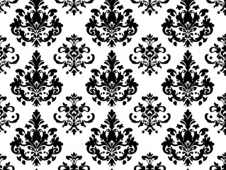 Elegant damask vector pattern with classic ornamental motif style