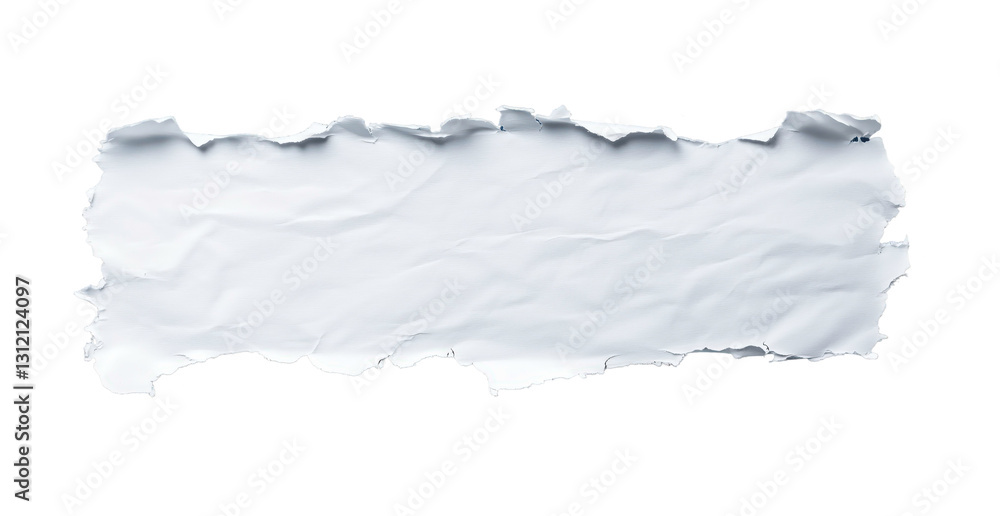 Poster torn paper texture: a close-up of a torn piece of white paper with a rough, textured edge. perfect f