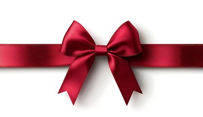 Red Satin Ribbon Bow  Gift Wrap  Holiday Decoration