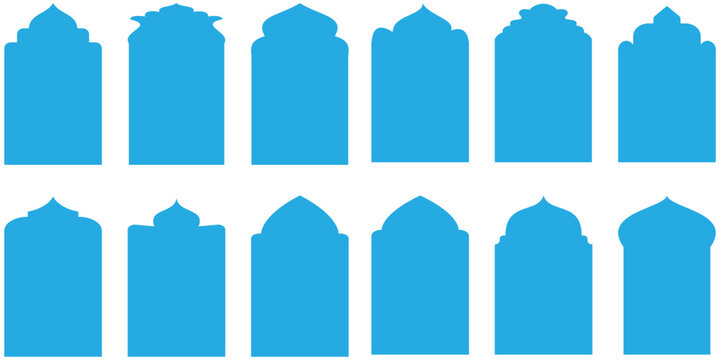 Set of Ramadan Islamic banner  frame icon vector illustrasion.  