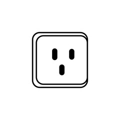 Electric socket icon, simple flat style, illustration, logo sign symbol pictogram template, for ui or ux isolated on white for mobile app, editable