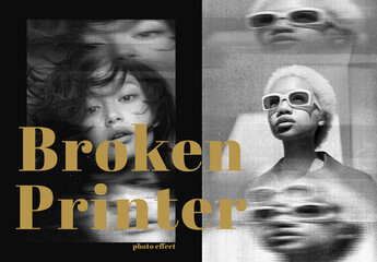 Broken Printer Poster Photo Effect
