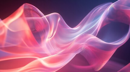 Fototapeta premium Ethereal 3D floating light ribbons twisting in zero gravity generative ai