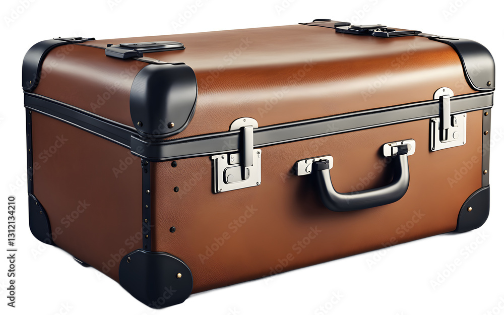 Poster a large suitcase for travel, isolated on a empty plain background