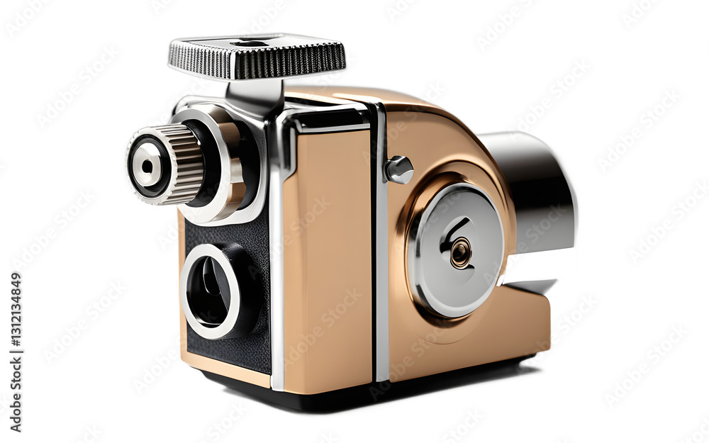 Aufkleber A manual pencil sharpener with a rotating handle, isolated on a empty plain background