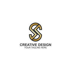 letter s logo design for brand or company with creative illustration
