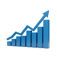 Flat Graph Icon with Line Chart Trend for Data and Analytics