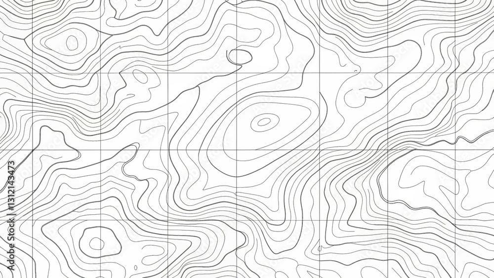 Poster background of topographic line contour map, geographic grid map with space for copy. background of t