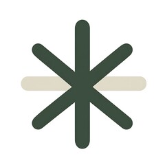 Abstract Green Star Shape with Horizontal Bar