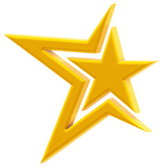 Stylized Yellow Star in Three-Dimensional Form