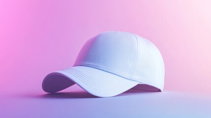 Fototapeta premium Blank white baseball cap on a studio background