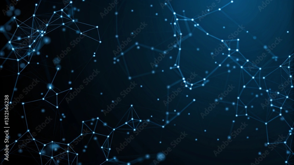 Poster abstract technology futuristic background. big data visualization. blockchain network concept. 3d re