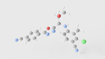 vosilasarm molecule 3d, molecular structure, ball and stick model, structural chemical formula antineoplastic drugs