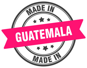 Made in Guatemala round sign. Made in Guatemala stamp.