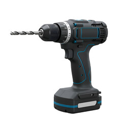 Flat Power Tools Icon with Cordless Drill for Pro-Level Construction