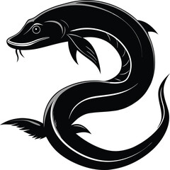 Elegant Black Eel Illustration