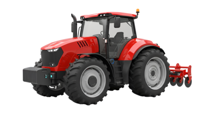 Flat Self-Driving Tractor Icon with Automation Lines for Smart Farming