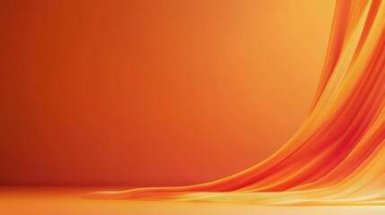 A vibrant abstract orange studio background ideal for product presentations, featuring a bold, smooth gradient with ample copy space to highlight and showcase products.