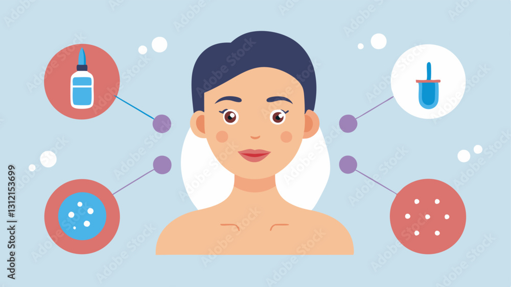 Poster these descriptions can guide the creation of clear informative vector illustrations regarding skin r
