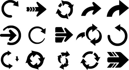 Naklejka premium Set arrow icon. Black vector arrows. Collection different arrows sign. Cursor or direction symbols - stock vector 