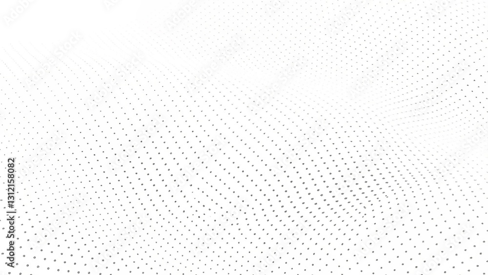 Poster abstract halftone background with wavy surface made of gray dots on white. abstract liquid shapes, w