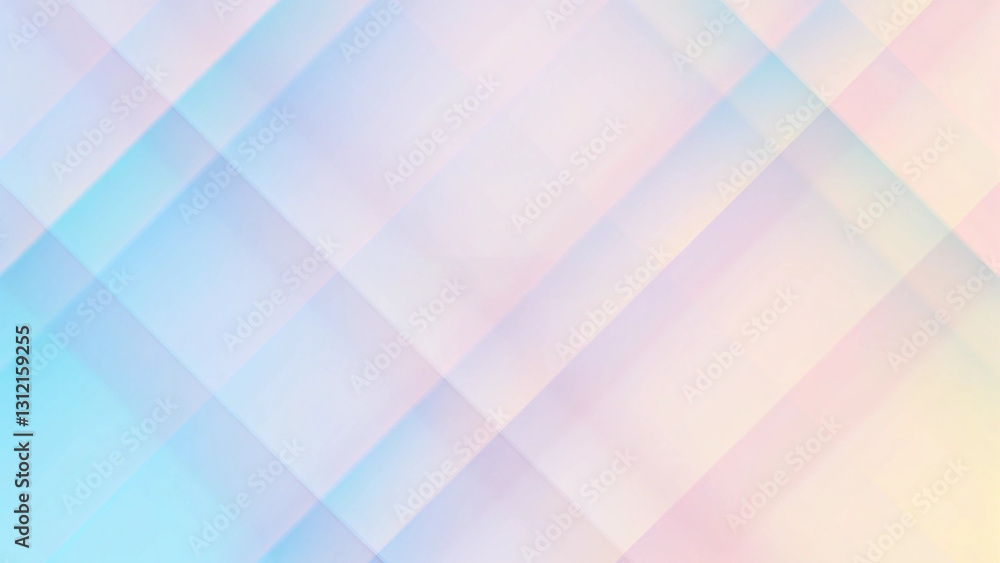 Poster abstract futuristic geometric shape overlapping on colorful pastel background. gradient diagonal rec