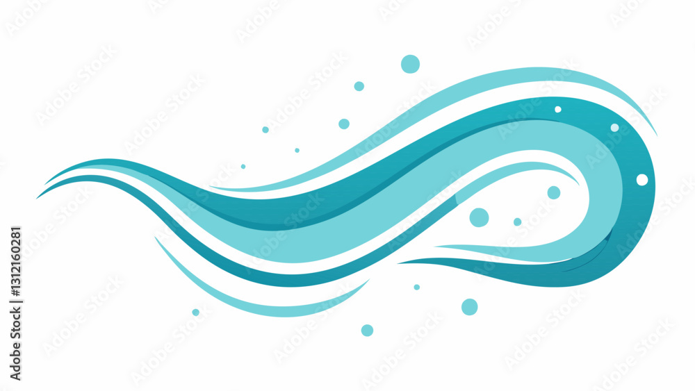 Poster spray cloud patterns artistic wavy lines and dots trailing behind a spray stream symbolizing the lig