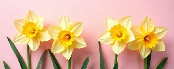 Delicate daffodils against pastel pink and yellow, flowers, daffodil, delicate