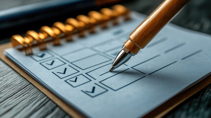 Checklist on clipboard, marked boxes. Organization, task management, planning concept. Use for productivity, business, and lifestyle blogs.