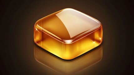 Golden Square Icon on Dark Background