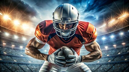 American Football Player Action Gripping
